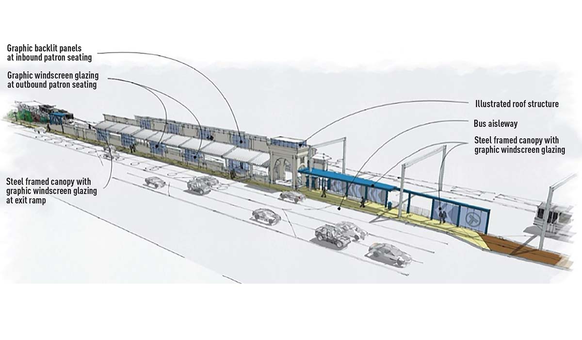 Diagram showing conceptual design of the station platforms.