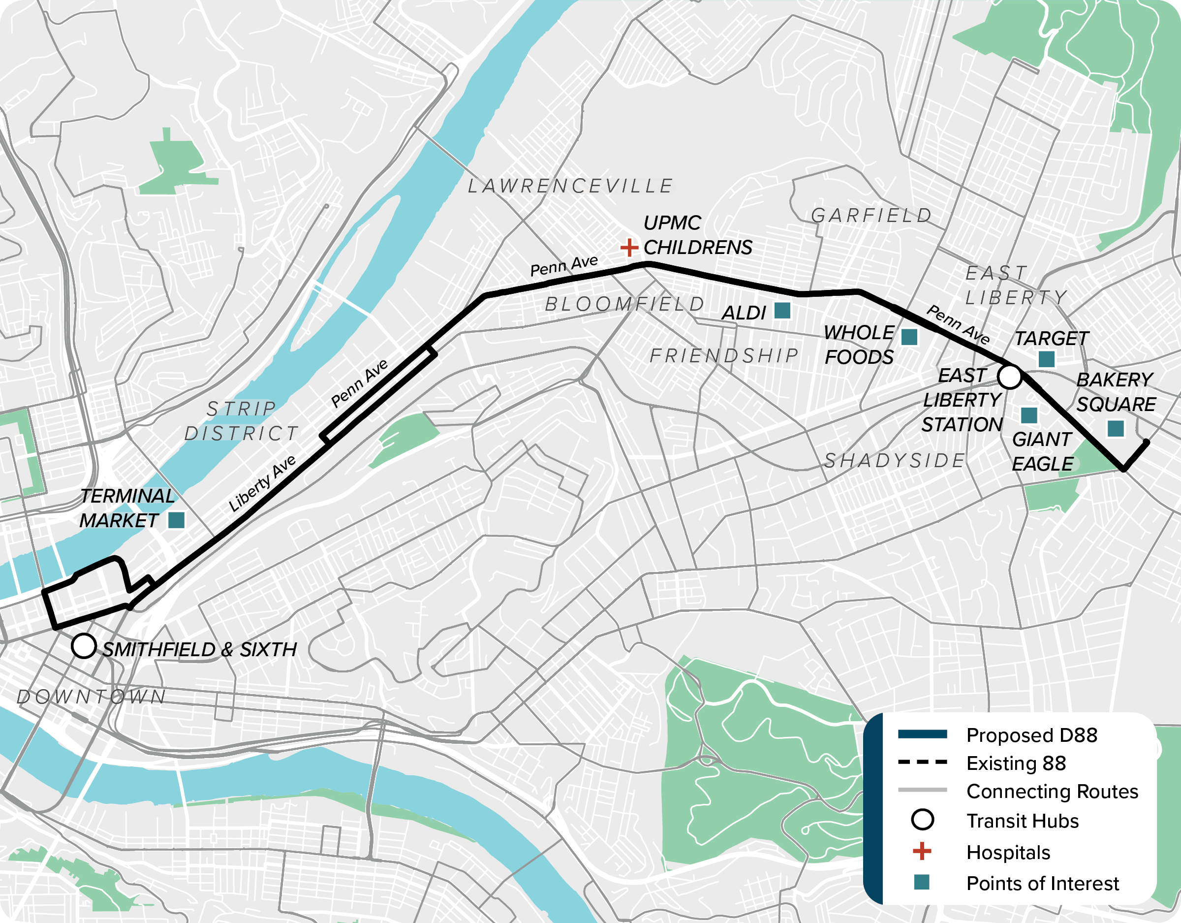 Existing (88): Map of current route 88