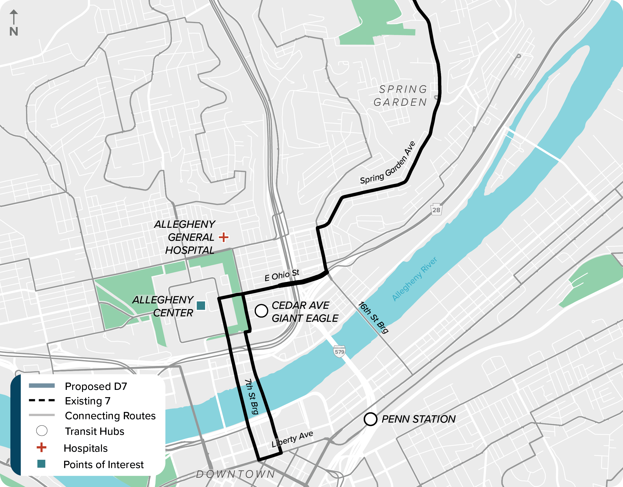 Existing 7: Map of current route 7