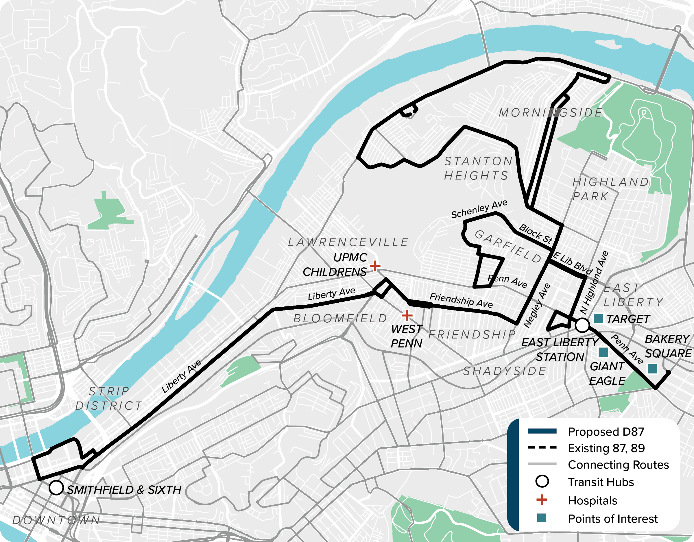 Existing (87): Map of current route 87