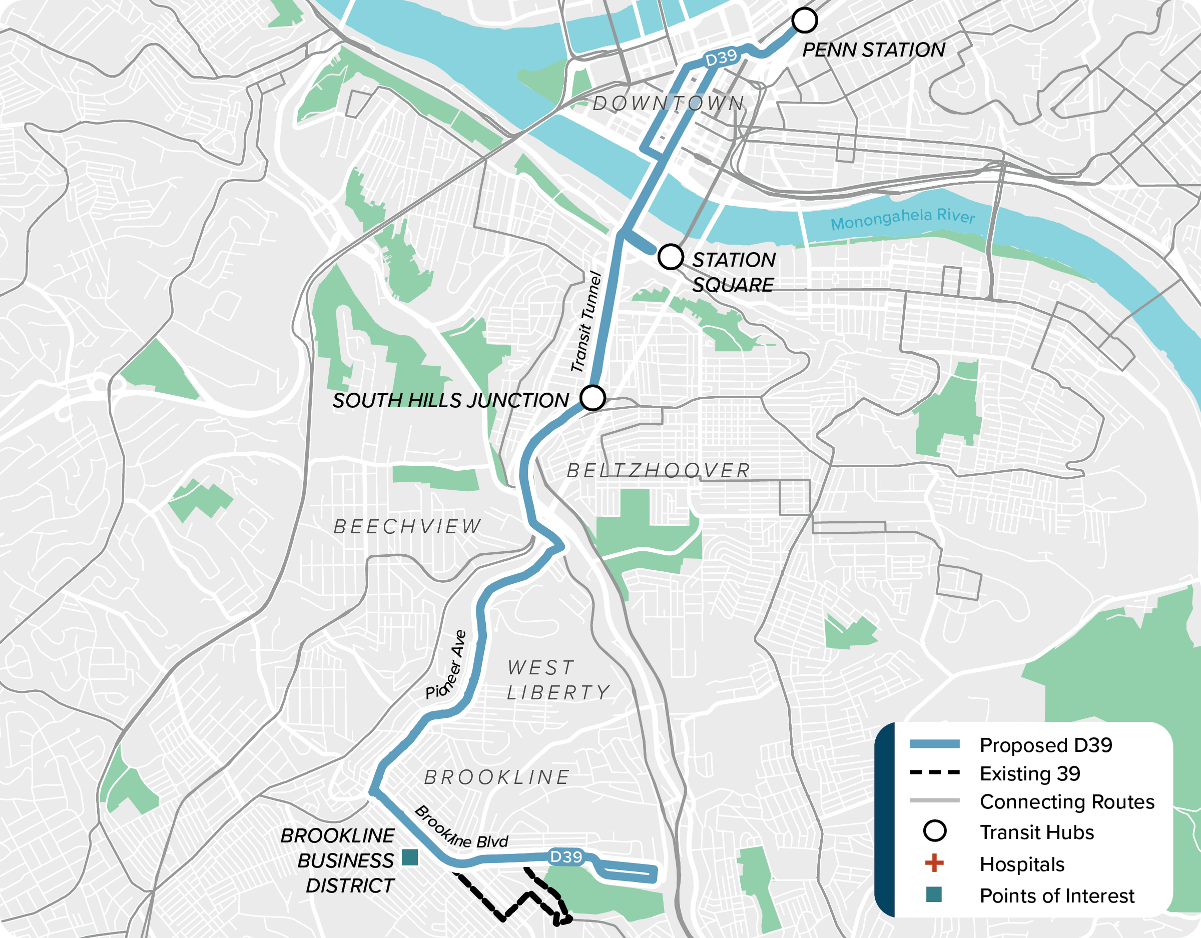 Proposed (D39): Map of proposed modified D39 route
