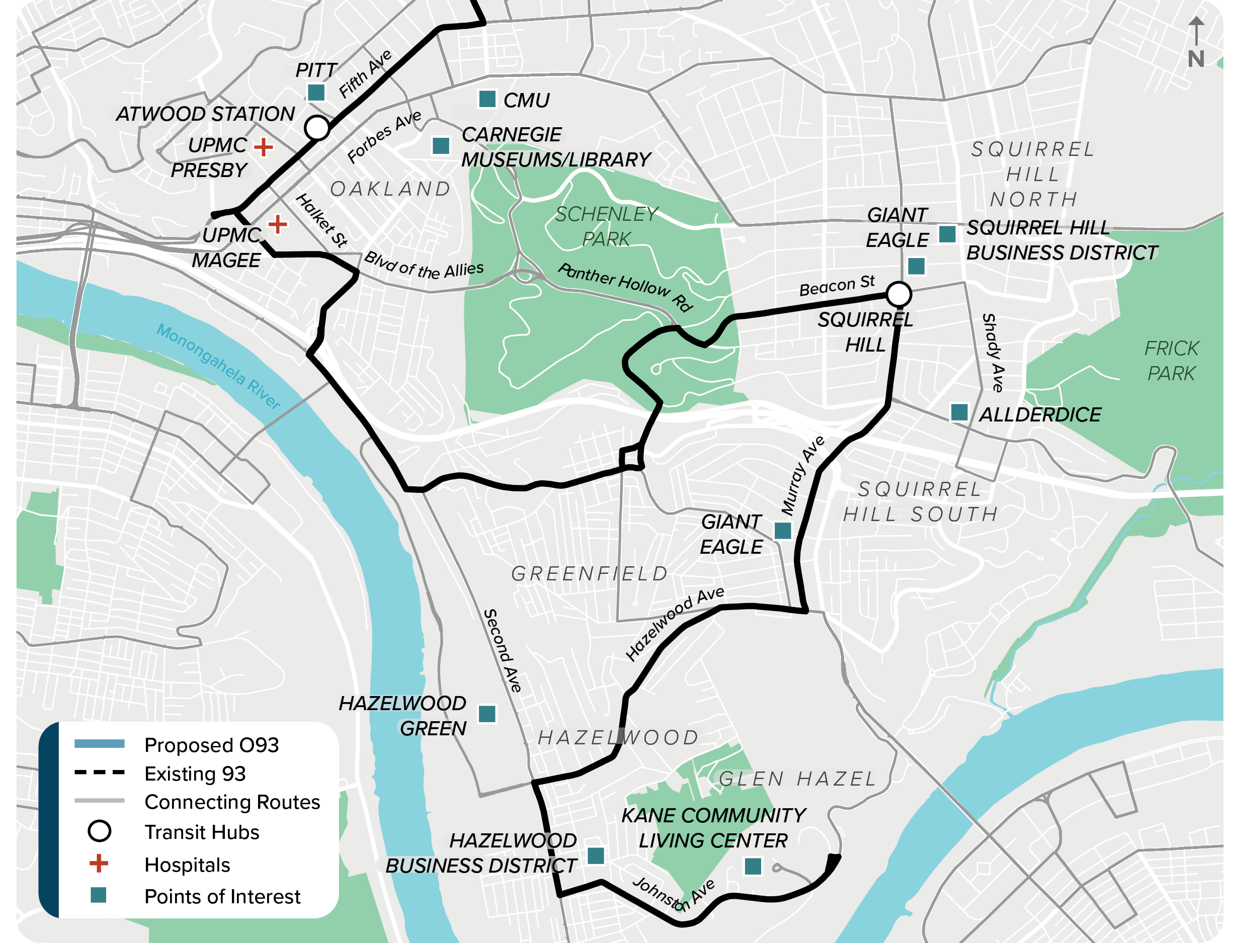 Existing (93): Map of current route 93